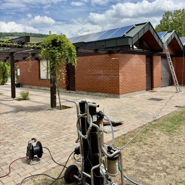 Dachreinigung am Erlabrunner Badesee